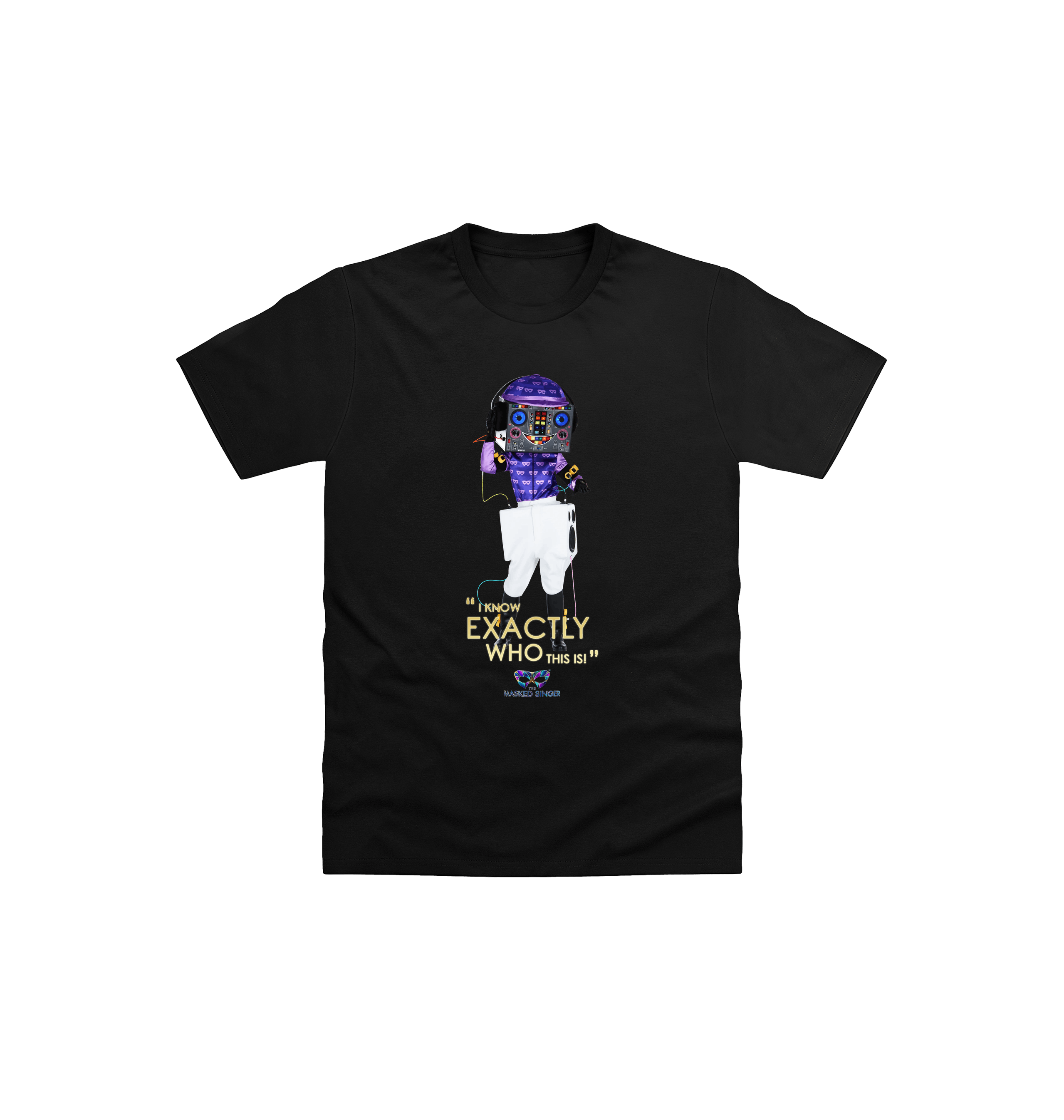 Black Printed Kids T-Shirt Front